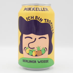 This is a can of Mikkeller - Ich Bin Tropical - 3.8% (330ml). It is a Sour craft beer available to buy from Ghost Whale, voted London's best craft beer shop.