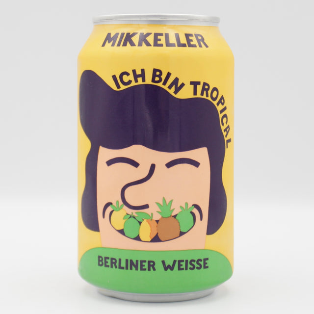 This is a can of Mikkeller - Ich Bin Tropical - 3.8% (330ml). It is a Sour craft beer available to buy from Ghost Whale, voted London's best craft beer shop.