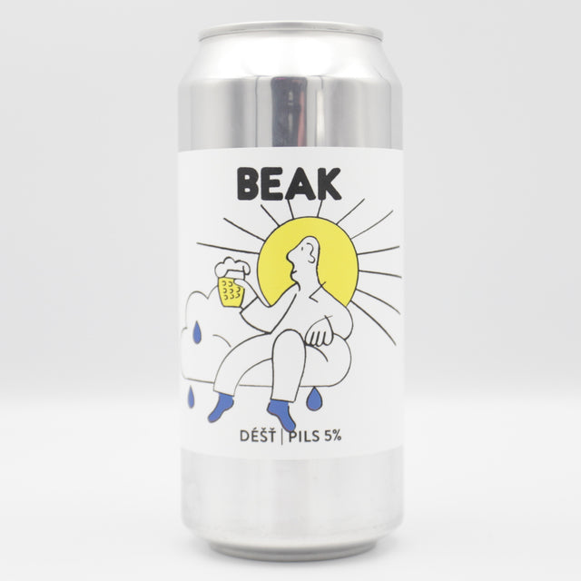 This is a can of Beak - Déšt - 4.8% (440ml). It is a Lager / Pilsner / Kölsch craft beer available to buy from Ghost Whale, voted London's best craft beer shop.