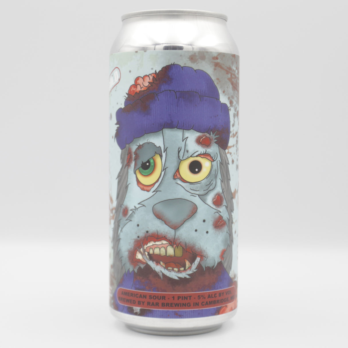 This is a can of RAR Brewing / Beer Zombies - Brain Freeze - 5% (473ml). It is a Sour craft beer available to buy from Ghost Whale, voted London's best craft beer shop.