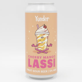 This is a can of Yonder - Cherry Mango Lassi - 5% (440ml). It is a Sour craft beer available to buy from Ghost Whale, voted London's best craft beer shop.