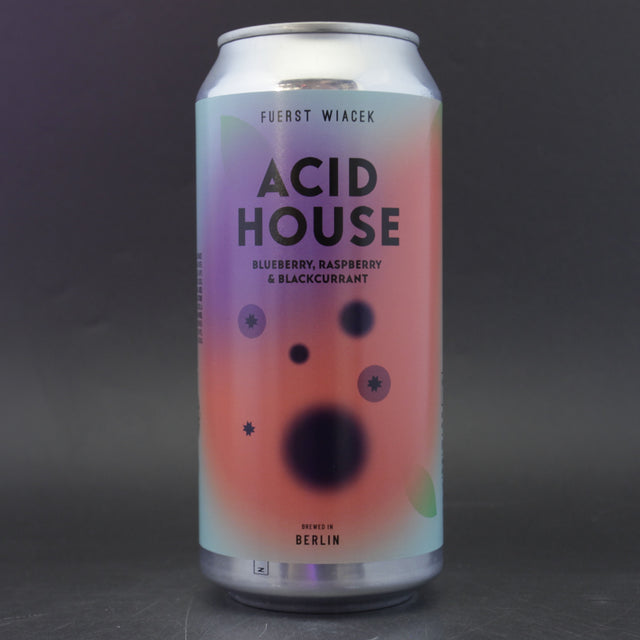 This is a can of Fuerst Wiacek - Acid House - 5% (440ml). It is a Sour craft beer available to buy from Ghost Whale, voted London's best craft beer shop.