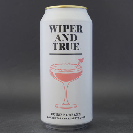 This is a can of Wiper And True - Sunset Dreams - 5% (440ml). It is a Gose craft beer available to buy from Ghost Whale, voted London's best craft beer shop.
