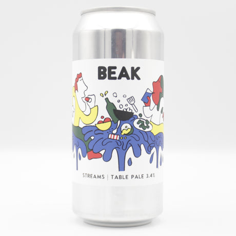 This is a can of Beak - Streams - 3.4% (440ml). It is a Pale Ale craft beer available to buy from Ghost Whale, voted London's best craft beer shop.