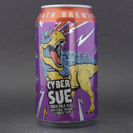 This is a can of Toppling Goliath - Cyber Sue - 7.2% (355ml). It is a IPA craft beer available to buy from Ghost Whale, voted London's best craft beer shop.