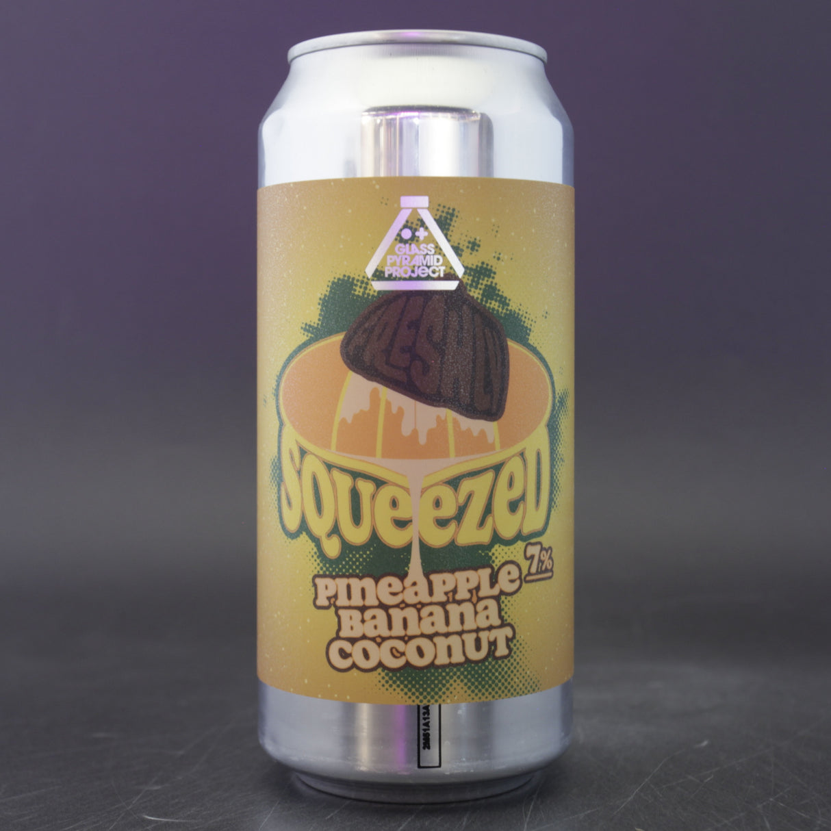 This is a can of Coolhead Brew - Freshly Squeezed: Pineapple Banana - 7% (440ml). It is a Sour craft beer available to buy from Ghost Whale, voted London's best craft beer shop.