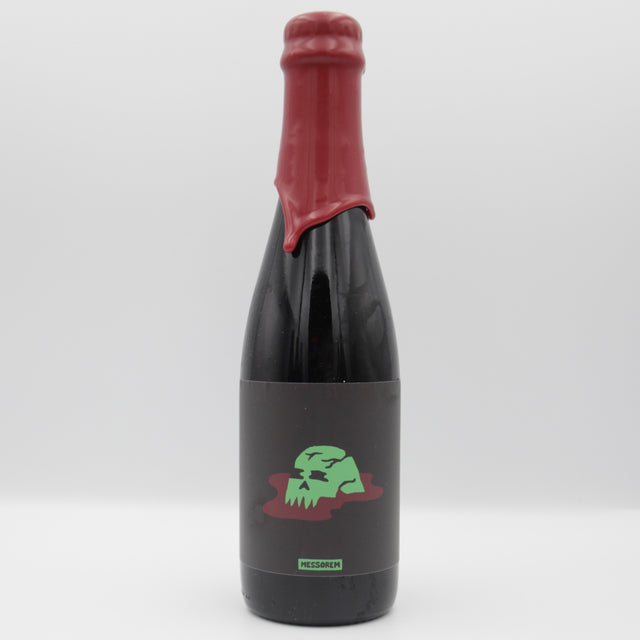 This is a bottle of Messorem - Sang Vie - 11.9% (375ml). It is a Imperial Stout / Porter craft beer available to buy from Ghost Whale, voted London's best craft beer shop.