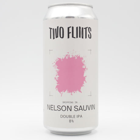 This is a can of Two Flints - Dripping In... Nelson Sauvin - 8% (440ml). It is a Double IPA craft beer available to buy from Ghost Whale, voted London's best craft beer shop.