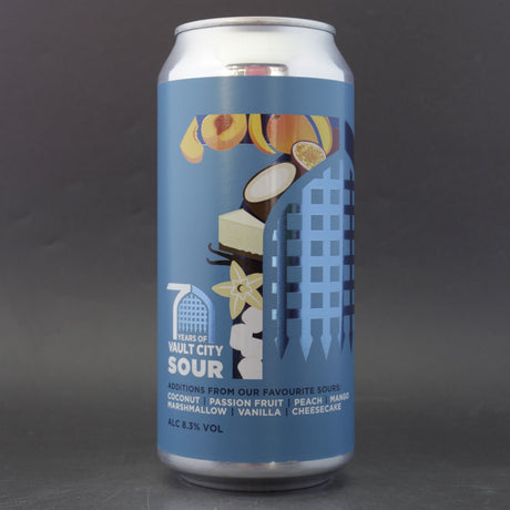 This is a can of Vault City - 7 Years Sour - 8.3% (440ml). It is a Sour craft beer available to buy from Ghost Whale, voted London's best craft beer shop.