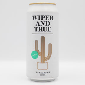 This is a can of Wiper And True - Homegrown - 4% (440ml). It is a Pale Ale craft beer available to buy from Ghost Whale, voted London's best craft beer shop.