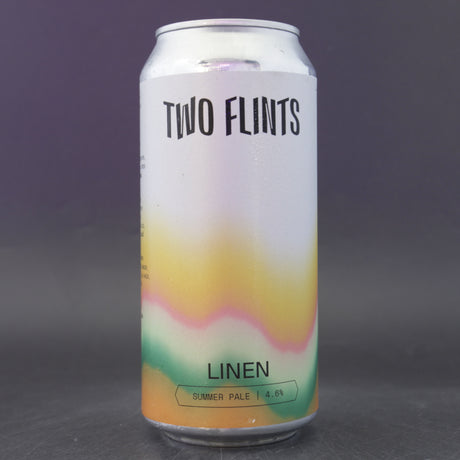 This is a can of Two Flints - Linen - 4.6% (440ml). It is a Pale Ale craft beer available to buy from Ghost Whale, voted London's best craft beer shop.