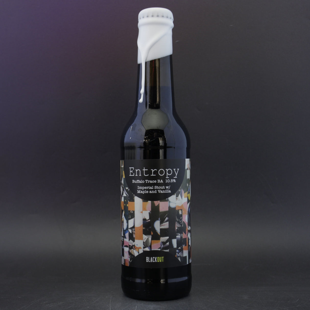 This is a bottle of Blackout - Entropy - Buffalo Trace BA - 10.5% (330ml). It is a Imperial Stout / Porter craft beer available to buy from Ghost Whale, voted London's best craft beer shop.