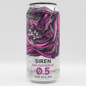 This is a can of Siren - Soundwave 0.5 - 0.5% (440ml). It is a IPA craft beer available to buy from Ghost Whale, voted London's best craft beer shop.