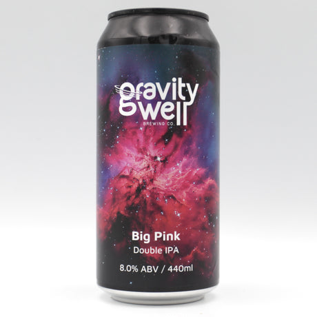 This is a can of Gravity Well - Big Pink - 8% (440ml). It is a Double IPA craft beer available to buy from Ghost Whale, voted London's best craft beer shop.