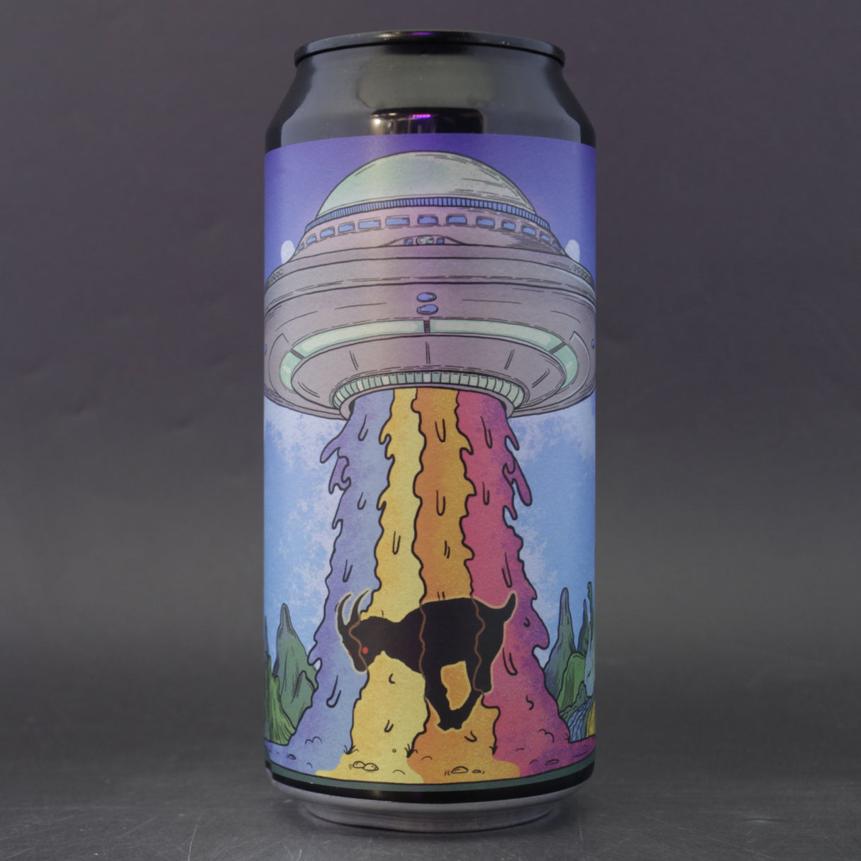 This is a can of Holy Goat - Mighty Scoop - 8.4% (440ml). It is a Double IPA craft beer available to buy from Ghost Whale, voted London's best craft beer shop.