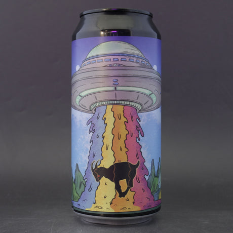 This is a can of Holy Goat - Mighty Scoop - 8.4% (440ml). It is a Double IPA craft beer available to buy from Ghost Whale, voted London's best craft beer shop.