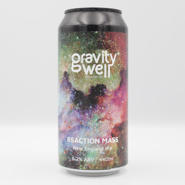 This is a can of Gravity Well - Reaction Mass - 6.2% (440ml). It is a IPA craft beer available to buy from Ghost Whale, voted London's best craft beer shop.