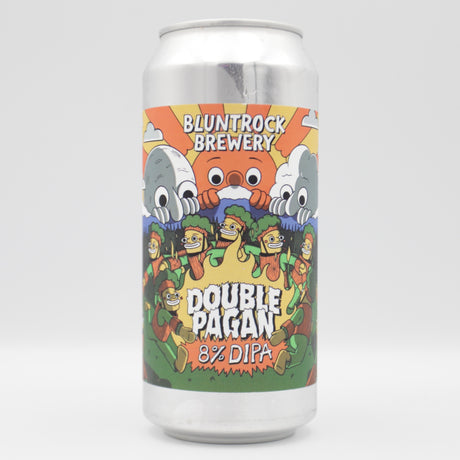 This is a can of Bluntrock - Double Pagan - 8% (440ml). It is a Double IPA craft beer available to buy from Ghost Whale, voted London's best craft beer shop.