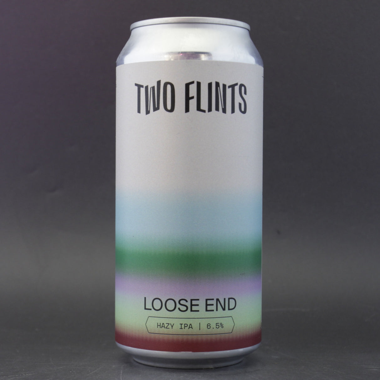 This is a can of Two Flints - Loose End - 6.5% (440ml). It is a IPA craft beer available to buy from Ghost Whale, voted London's best craft beer shop.