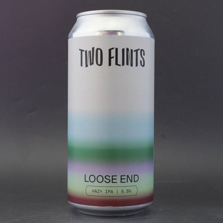 This is a can of Two Flints - Loose End - 6.5% (440ml). It is a IPA craft beer available to buy from Ghost Whale, voted London's best craft beer shop.