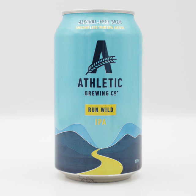 This is a can of Athletic - Run Wild - 0.5% (355ml). It is a Pale Ale craft beer available to buy from Ghost Whale, voted London's best craft beer shop.