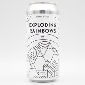 This is a can of Fuerst Wiacek - Exploding Rainbows - 6.8% (440ml). It is a IPA craft beer available to buy from Ghost Whale, voted London's best craft beer shop.