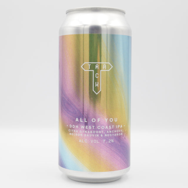 This is a can of Track - All Of You - 7.2% (440ml). It is a IPA craft beer available to buy from Ghost Whale, voted London's best craft beer shop.