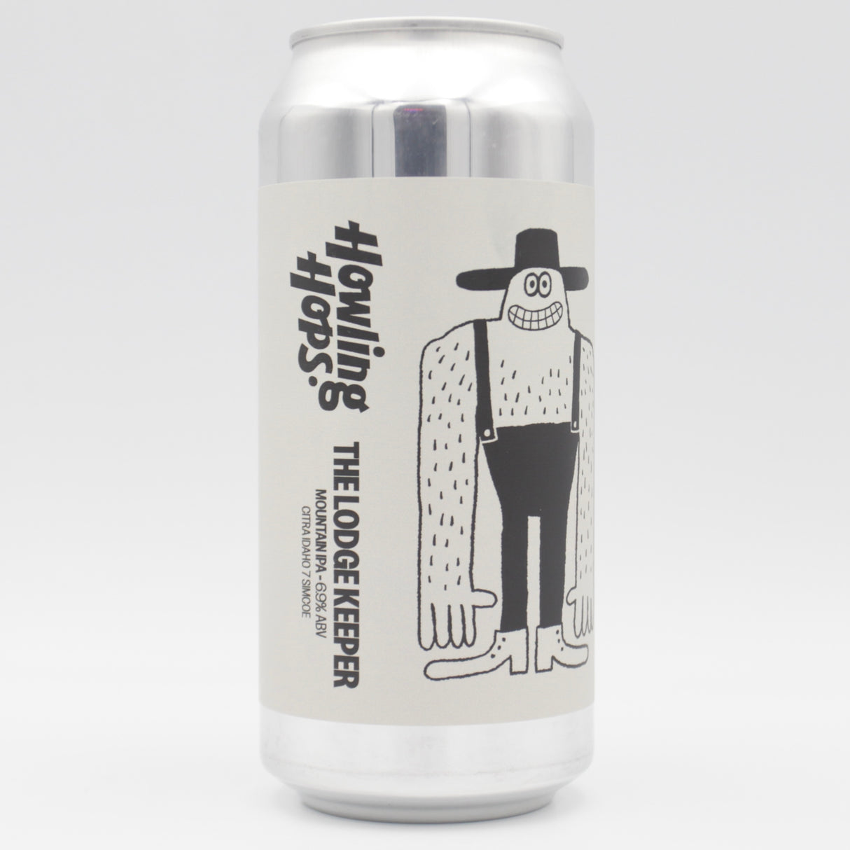 This is a can of Howling Hops - The Lodge Keeper - 6.9% (440ml). It is a IPA craft beer available to buy from Ghost Whale, voted London's best craft beer shop.