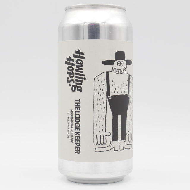 This is a can of Howling Hops - The Lodge Keeper - 6.9% (440ml). It is a IPA craft beer available to buy from Ghost Whale, voted London's best craft beer shop.