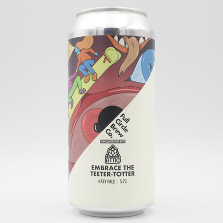 This is a can of Full Circle Brew Co / Attic - Embrace The Teeter-Totter - 5.2% (440ml). It is a Pale Ale craft beer available to buy from Ghost Whale, voted London's best craft beer shop.