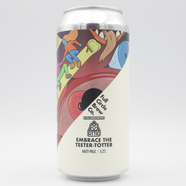 This is a can of Full Circle Brew Co / Attic - Embrace The Teeter-Totter - 5.2% (440ml). It is a Pale Ale craft beer available to buy from Ghost Whale, voted London's best craft beer shop.