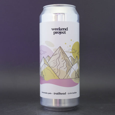 This is a can of Weekend Project - Trailhead - 5.6% (500ml). It is a IPA craft beer available to buy from Ghost Whale, voted London's best craft beer shop.