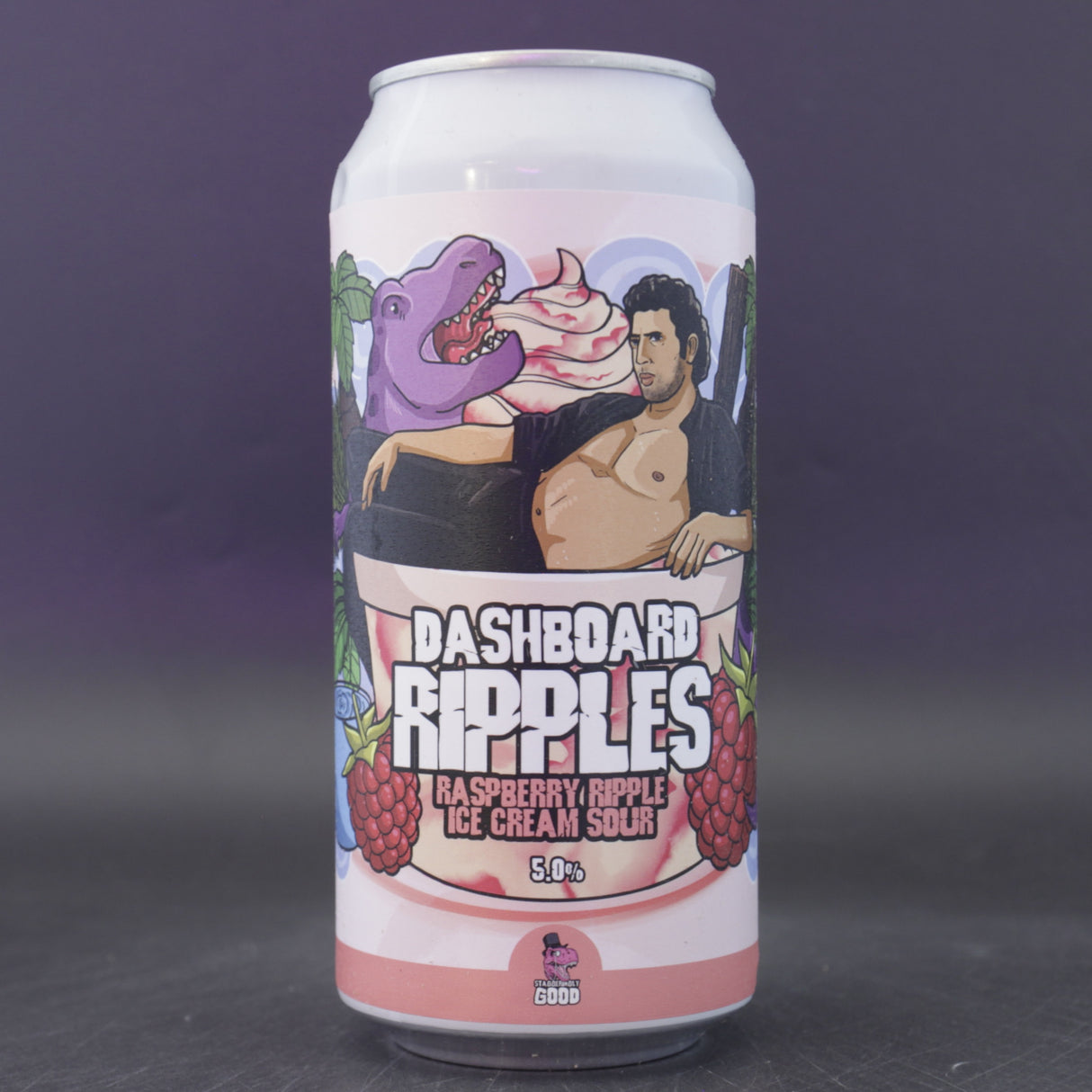 This is a can of Staggeringly Good - Dashboard Ripples: Raspberry - 5% (440ml). It is a Sour craft beer available to buy from Ghost Whale, voted London's best craft beer shop.