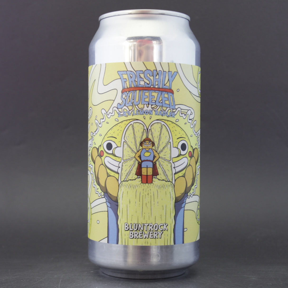 This is a can of Bluntrock - Freshly Squeezey - 2.8% (440ml). It is a Radler craft beer available to buy from Ghost Whale, voted London's best craft beer shop.