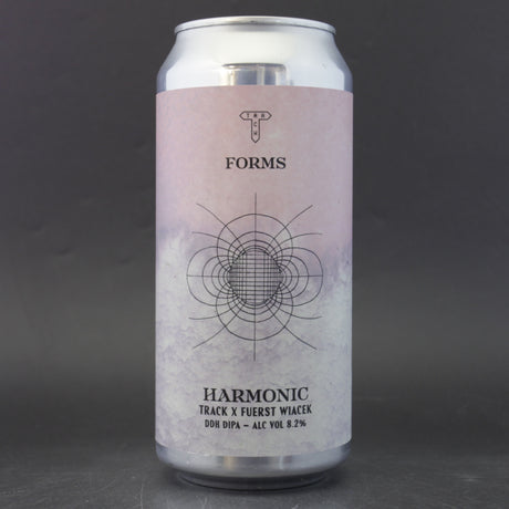 This is a can of Track / Fuerst Wiacek - Harmonic - 8.2% (440ml). It is a Double IPA craft beer available to buy from Ghost Whale, voted London's best craft beer shop.