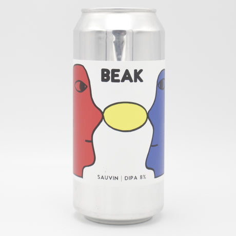 This is a can of Beak - Sauvin - 8% (440ml). It is a Double IPA craft beer available to buy from Ghost Whale, voted London's best craft beer shop.
