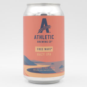 This is a can of Athletic - Free Wave - 0.5% (355ml). It is a IPA craft beer available to buy from Ghost Whale, voted London's best craft beer shop.