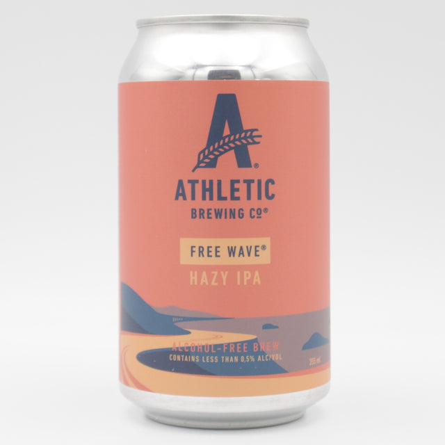 This is a can of Athletic - Free Wave - 0.5% (355ml). It is a IPA craft beer available to buy from Ghost Whale, voted London's best craft beer shop.