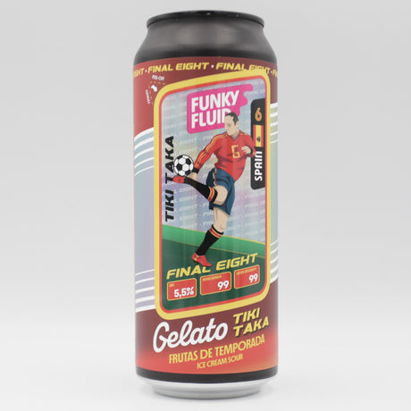 This is a can of Funky Fluid - Gelato: Tiki Taka - 5.5% (500ml). It is a Sour craft beer available to buy from Ghost Whale, voted London's best craft beer shop.