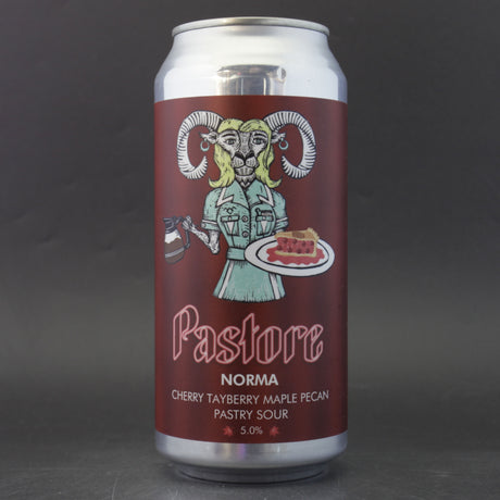 This is a can of Pastore - Norma - 5% (440ml). It is a Sour craft beer available to buy from Ghost Whale, voted London's best craft beer shop.