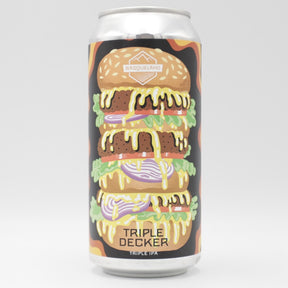 This is a can of Basqueland - Triple Decker - 10% (440ml). It is a Triple IPA craft beer available to buy from Ghost Whale, voted London's best craft beer shop.