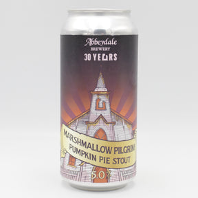 This is a can of Abbeydale - Marshmallow Pilgrim - 5% (440ml). It is a Stout / Porter craft beer available to buy from Ghost Whale, voted London's best craft beer shop.