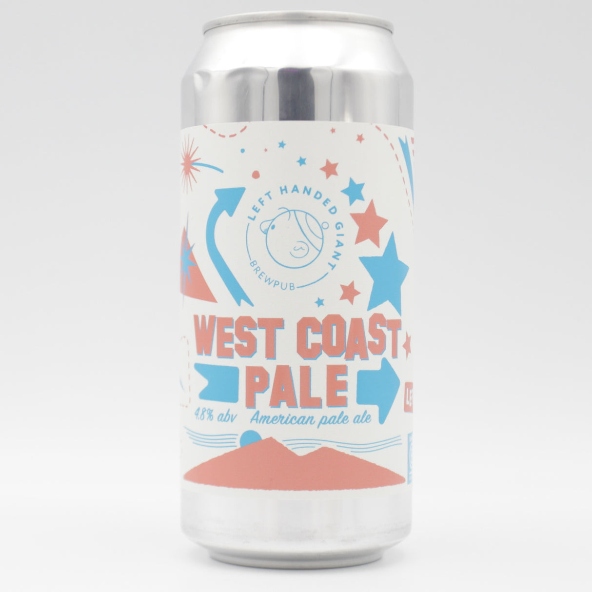 This is a can of Left Handed Giant - Brewpub: West Coast Pale - 4.8% (440ml). It is a Pale Ale craft beer available to buy from Ghost Whale, voted London's best craft beer shop.