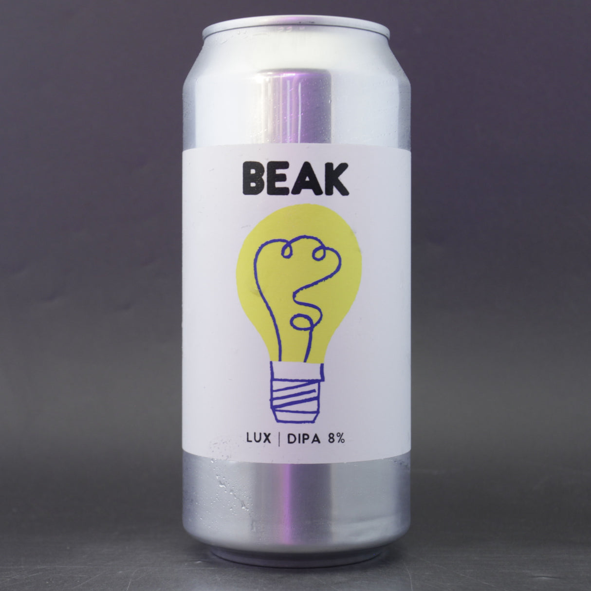 This is a can of Beak Brewery - Lux - 8% (440ml). It is a Double IPA craft beer available to buy from Ghost Whale, voted London's best craft beer shop.