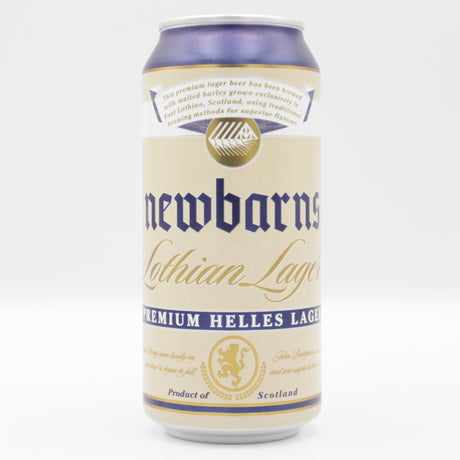 This is a can of Newbarns - Lothian Lager - 5% (440ml). It is a Lager / Pilsner / Kölsch craft beer available to buy from Ghost Whale, voted London's best craft beer shop.