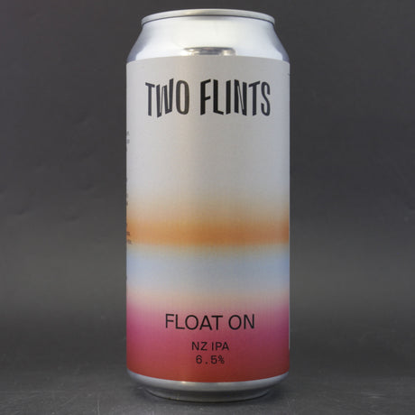 This is a can of Two Flints - Float On - 6.5% (440ml). It is a IPA craft beer available to buy from Ghost Whale, voted London's best craft beer shop.