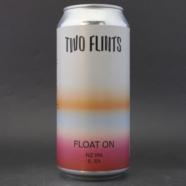 This is a can of Two Flints - Float On - 6.5% (440ml). It is a IPA craft beer available to buy from Ghost Whale, voted London's best craft beer shop.
