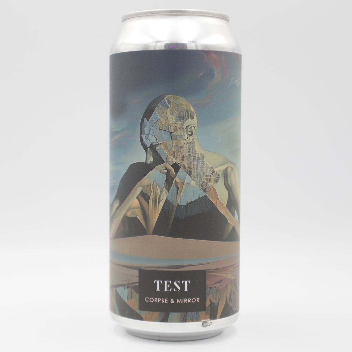 This is a can of TEST - Corpse & Mirror - 8% (473ml). It is a Double IPA craft beer available to buy from Ghost Whale, voted London's best craft beer shop.