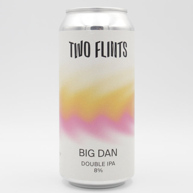 This is a can of Two Flints - Big Dan - 8% (440ml). It is a Double IPA craft beer available to buy from Ghost Whale, voted London's best craft beer shop.