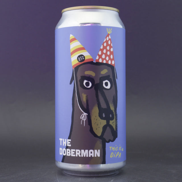 This is a can of Pretty Decent - The Doberman - 8.5% (440ml). It is a Double IPA craft beer available to buy from Ghost Whale, voted London's best craft beer shop.
